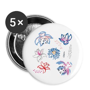 Floral ornament - Buttons large 2.2''/56 mm (5-pack) - white - Front