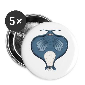 Majestätischer Mantarochen: Anmut unter Wasser - Buttons groß 56 mm (5er Pack) - Weiß - Vorne