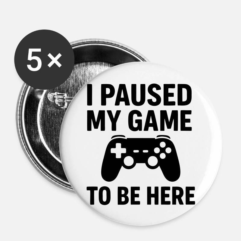 0004 be here - Buttons large 2.2''/56 mm (5-pack) - white