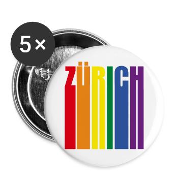 Zurich Rainbow Pride LGBT - Lot de 5 grands badges (56 mm) - blanc - Devant