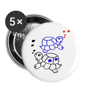 Schildkröten im Meer - Buttons groß 56 mm (5er Pack) - Weiß - Vorne
