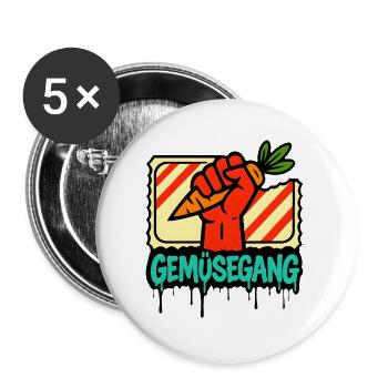 Vegetable aisle hand sign design - Buttons large 2.2''/56 mm (5-pack) - white - Front