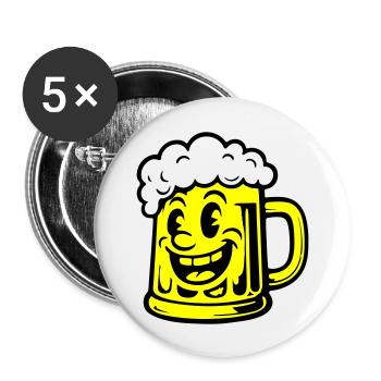 Beer Funny Comic - Buttons large 2.2''/56 mm (5-pack) - white - Front