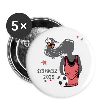Événement de football girl power - Lot de 5 grands badges (56 mm) - blanc - Devant