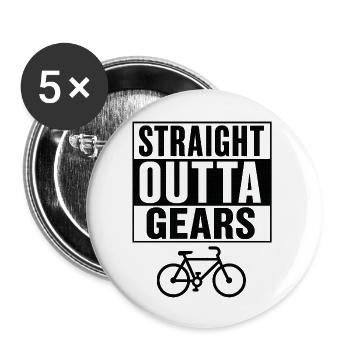 Fahrrad City Trekking Bike Radsport Spruch Design - Buttons groß 56 mm (5er Pack) - Weiß - Vorne