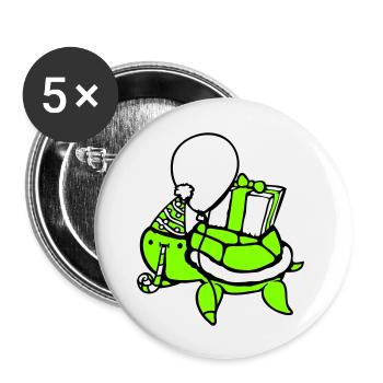 Water Turtle Birthday Party Balloon Hat - Buttons large 2.2''/56 mm (5-pack) - white - Front