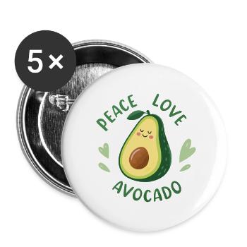 Peace Love Lawyer - Buttons large 2.2''/56 mm (5-pack) - white - Front
