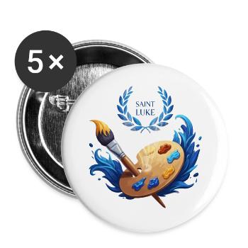 Saint Luke: Artistic Vision - Buttons large 2.2''/56 mm (5-pack) - white - Front