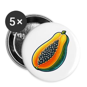 Vibrant and Colorful Papaya Design - Buttons large 2.2''/56 mm (5-pack) - white - Front