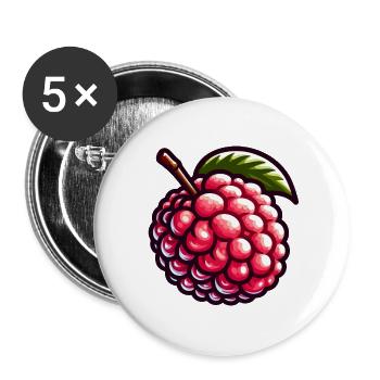 Litschi Exotische Frucht-Pop-Kunst - Buttons groß 56 mm (5er Pack) - Weiß - Vorne
