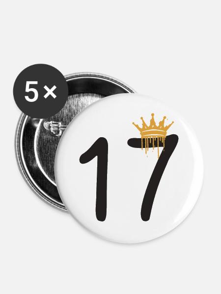 17 - Buttons groß 56 mm (5er Pack) - Weiß