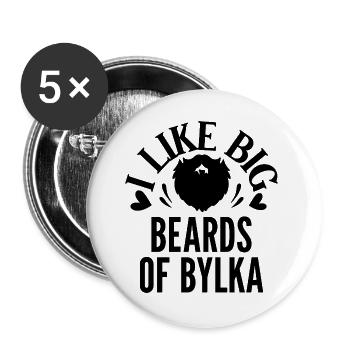 I_LIKE_BEARDS_OF_BYLKA_ - Lot de 5 grands badges (56 mm) - blanc - Devant
