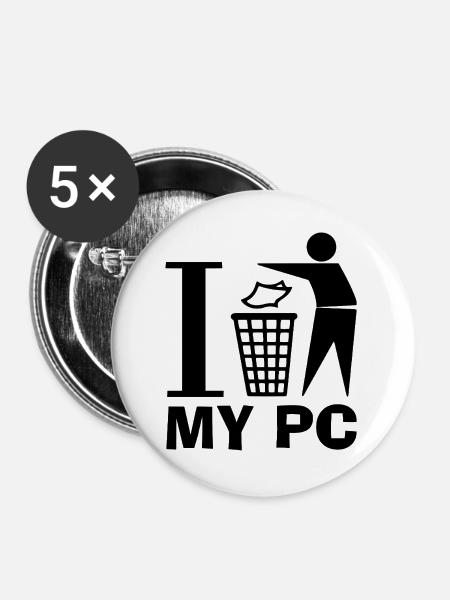 Keine PCs mehr! - Buttons groß 56 mm (5er Pack) - Weiß