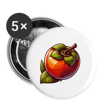 Vintage-Khaki-Frucht-Botanischer Geist - Buttons groß 56 mm (5er Pack) - Weiß - Vorne