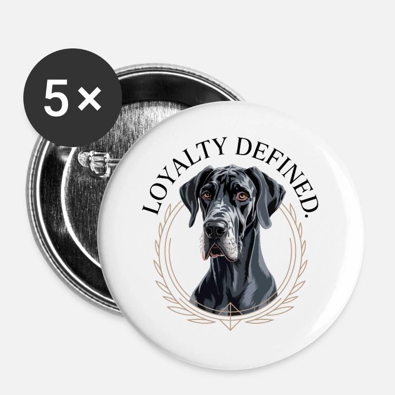 Loyal Great Dane Guardian Design - Buttons large 2.2''/56 mm (5-pack) - white