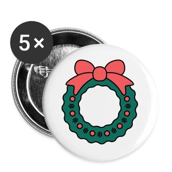 Wreath for Christmas - Buttons large 2.2''/56 mm (5-pack) - white - Front