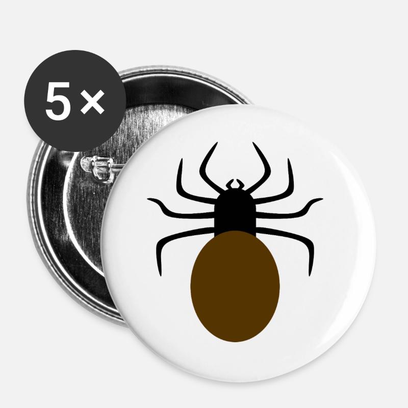 Minimalist Spider Design - Buttons large 2.2''/56 mm (5-pack) - white