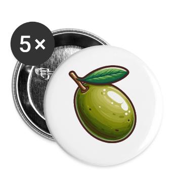 Illustration of Olive Verte Nature - Buttons large 2.2''/56 mm (5-pack) - white - Front
