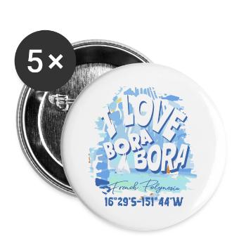 Nautical Design Bora Bora Blue - Buttons large 2.2''/56 mm (5-pack) - white - Front
