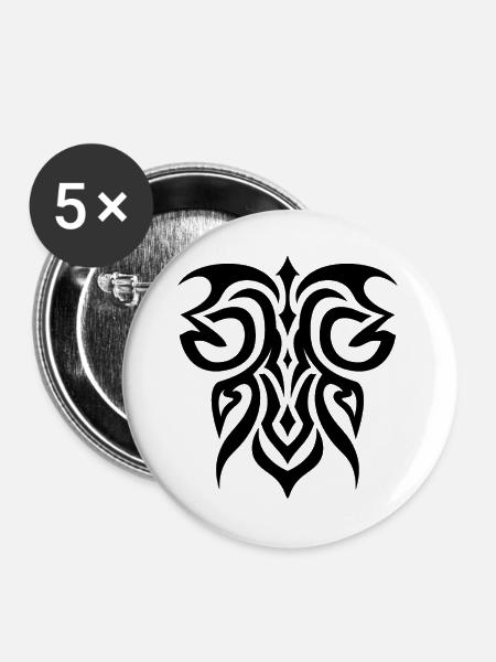 Tribal 9 von Helfspawn - Buttons groß 56 mm (5er Pack) - Weiß