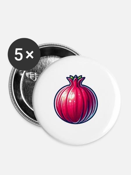 Granatapfelfrucht-Pop-Kunst - Buttons groß 56 mm (5er Pack) - Weiß