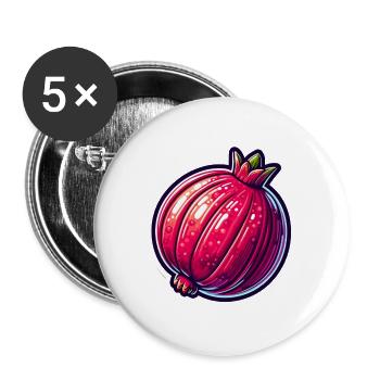 Vibrant Hyper-Realistic Pomegranate Illustration - Buttons large 2.2''/56 mm (5-pack) - white - Front