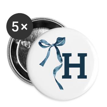 Monogram h Geschenkidee - Buttons groß 56 mm (5er Pack) - Weiß - Vorne