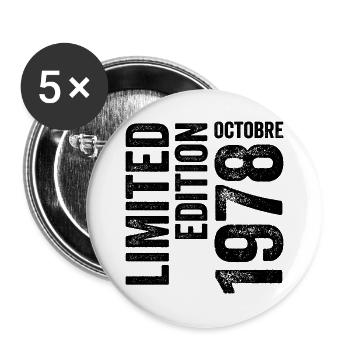 1978  - Buttons groß 56 mm (5er Pack) - Weiß - Vorne