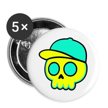 Casquette fluo Streetwear - Lot de 5 grands badges (56 mm) - blanc - Devant