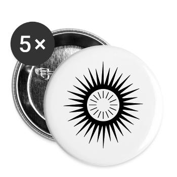 Geometric Sunburst Symbol - Buttons large 2.2''/56 mm (5-pack) - white - Front