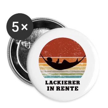 Pension Varnisher Pensioner Pensioner Retired Painter - Buttons large 2.2''/56 mm (5-pack) - white - Front