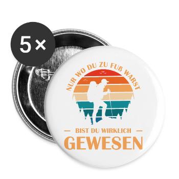 Hiking Sayings Hiker Hiking Outfits - Buttons large 2.2''/56 mm (5-pack) - white - Front