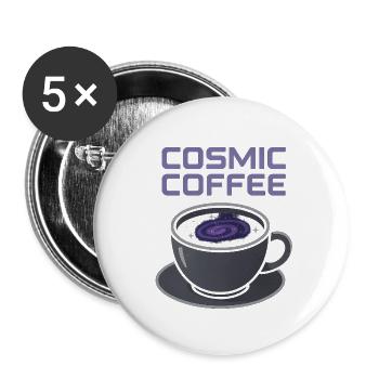 Kosmischer Kaffee Galaxie Becher - Buttons groß 56 mm (5er Pack) - Weiß - Vorne
