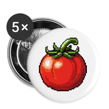 PixelTomate Retro - Buttons large 2.2''/56 mm (5-pack) - white - Front