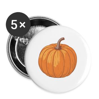Kürbis-Textur-Orange Illustration - Buttons groß 56 mm (5er Pack) - Weiß - Vorne