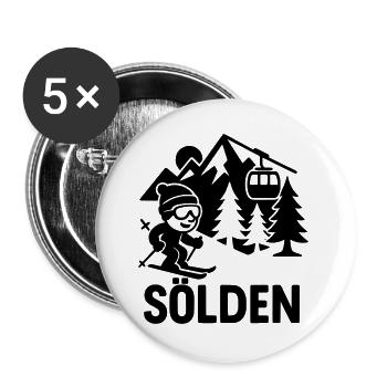 Sölden Ski - Buttons large 2.2''/56 mm (5-pack) - white - Front