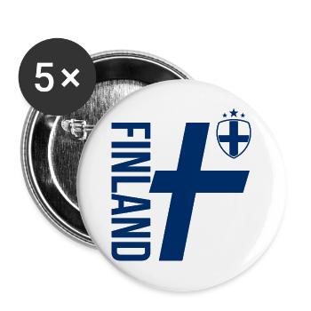 Finland Line Art | Sporty Casual Style - Buttons large 2.2''/56 mm (5-pack) - white - Front
