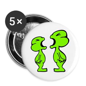 2 frogs shouting angrily at funny arguing - Buttons large 2.2''/56 mm (5-pack) - white - Front