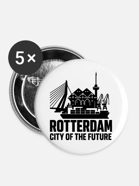 Rotterdam City Of The Future - Buttons groß 56 mm (5er Pack) - Weiß