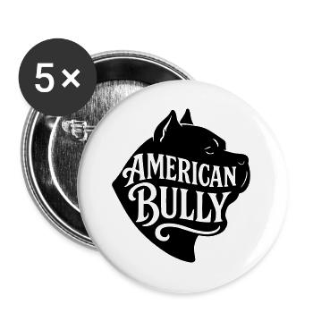 American Bully Bulldog french dog t shirt - Buttons large 2.2''/56 mm (5-pack) - white - Front