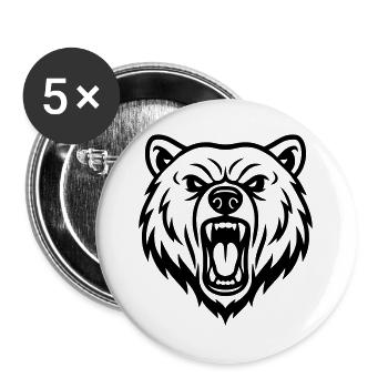 Bear - Buttons large 2.2''/56 mm (5-pack) - white - Front