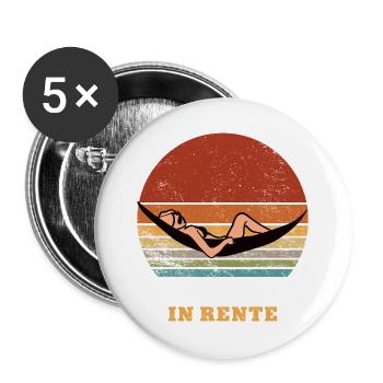 Stuckateurin Rente Ruhestand Rentnerin Stuckateure - Buttons groß 56 mm (5er Pack) - Weiß - Vorne