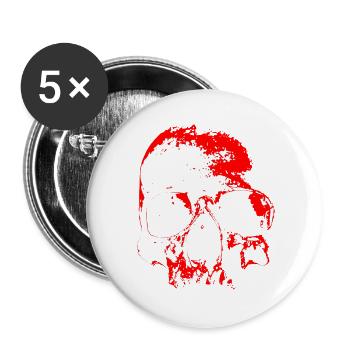 Contraste crâne rouge - Lot de 5 grands badges (56 mm) - blanc - Devant