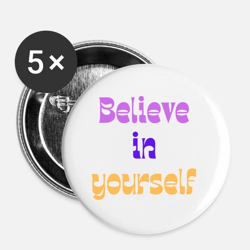 Believe in Yourself Retro Gradient - Buttons large 2.2''/56 mm (5-pack) - white