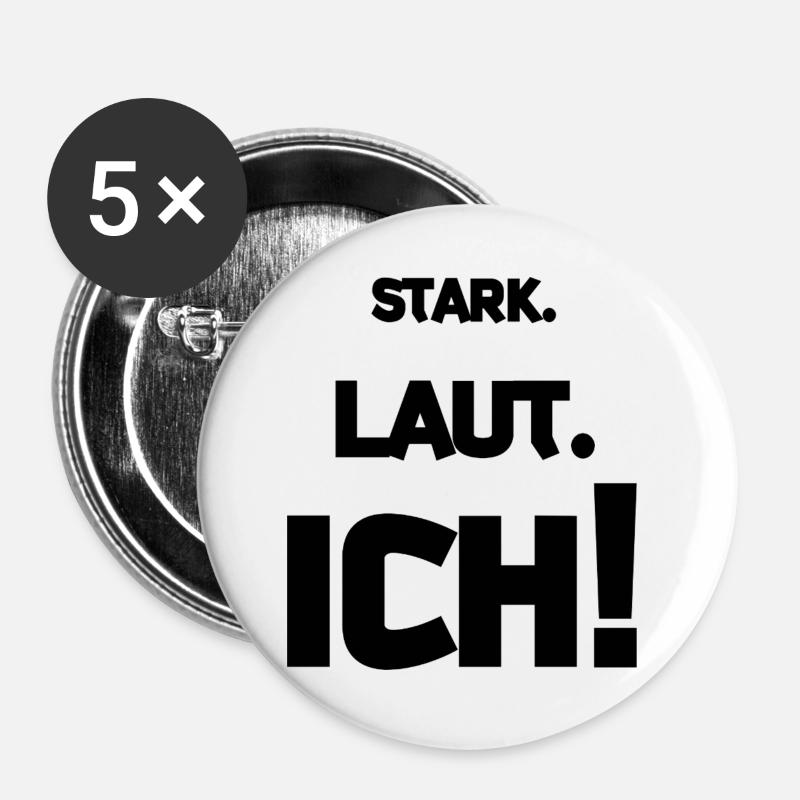 Strong. Loud. I! - Buttons large 2.2''/56 mm (5-pack) - white