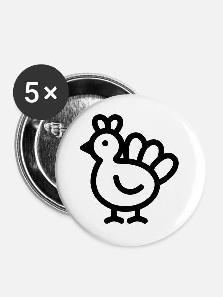 Turkei - Buttons groß 56 mm (5er Pack) - Weiß
