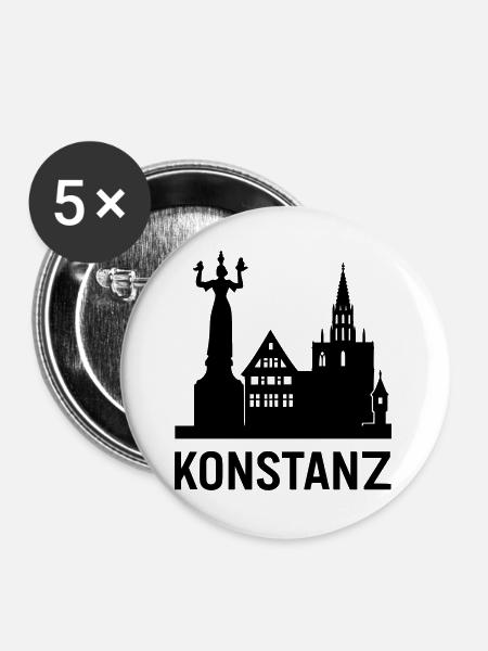konstanz bodensee silhouette - Buttons groß 56 mm (5er Pack) - Weiß