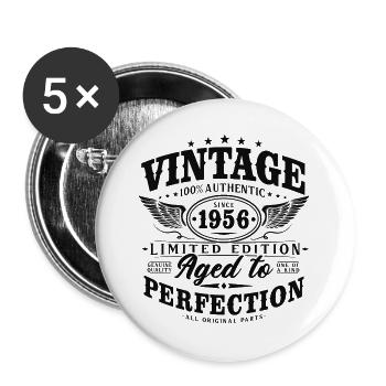 1956_Jahrgang_geboren_Geburtstag_ cadeau - Lot de 5 grands badges (56 mm) - blanc - Devant
