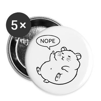 Non, Hamster | Drôle de doigt d’honneur - Lot de 5 grands badges (56 mm) - blanc - Devant