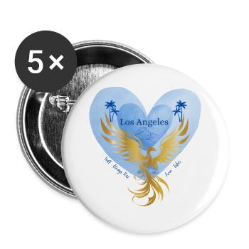 Los Angeles - Buttons large 2.2''/56 mm (5-pack) - white - Front